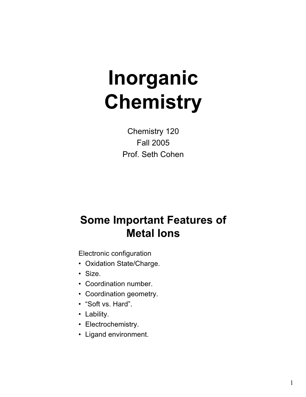 Inorganic Chemistry