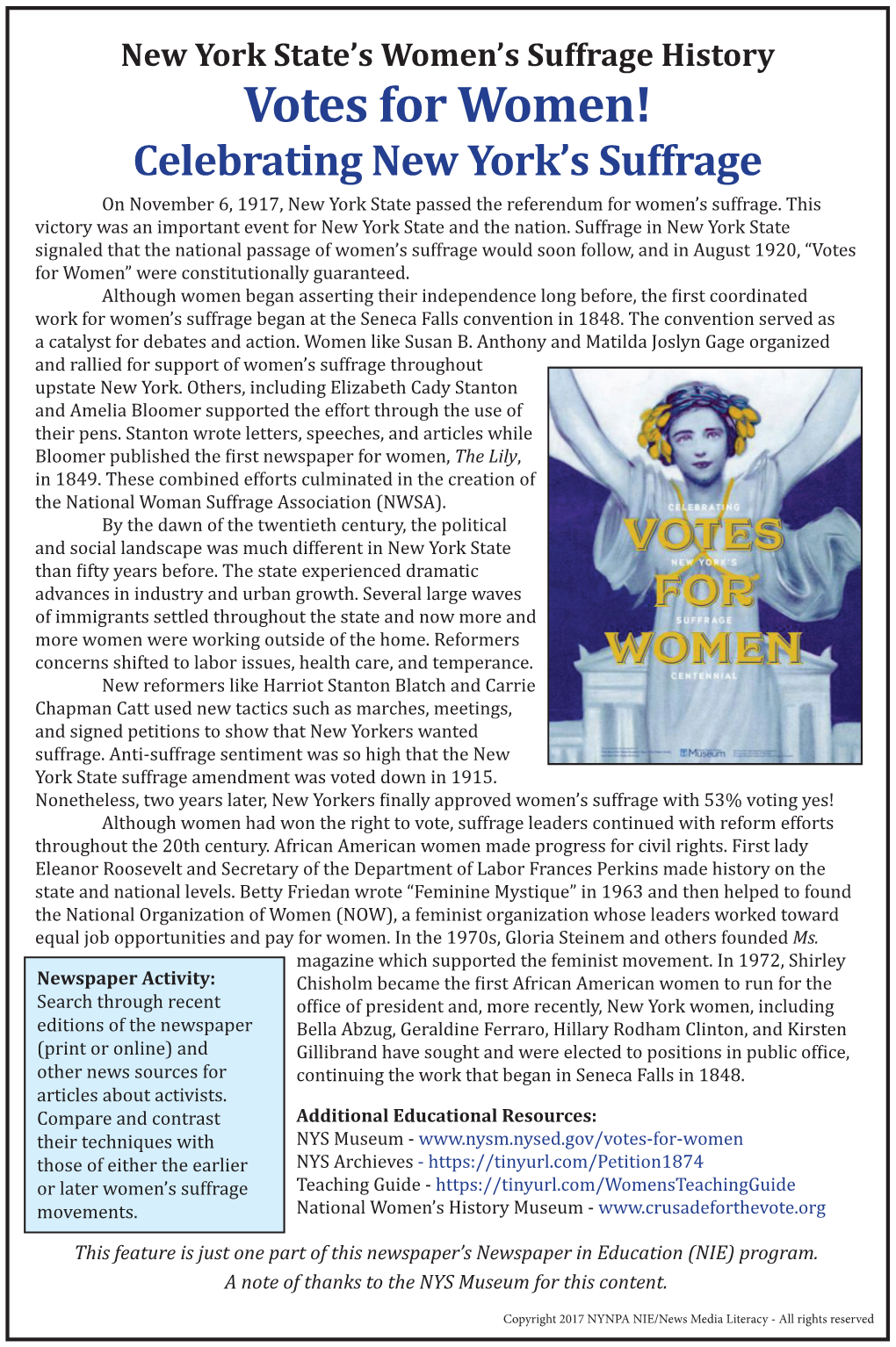 Votes for Women! Celebrating New York’S Suffrage on November 6, 1917, New York State Passed the Referendum for Women’S Suffrage