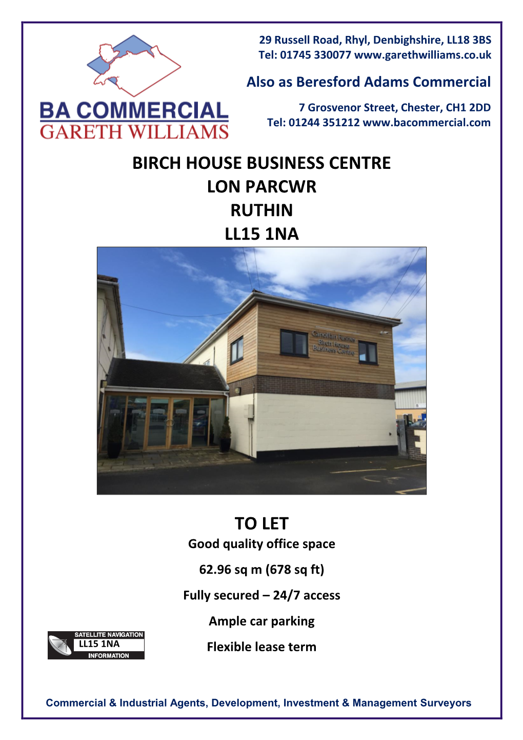 Birch House Business Centre Lon Parcwr Ruthin Ll15 1Na