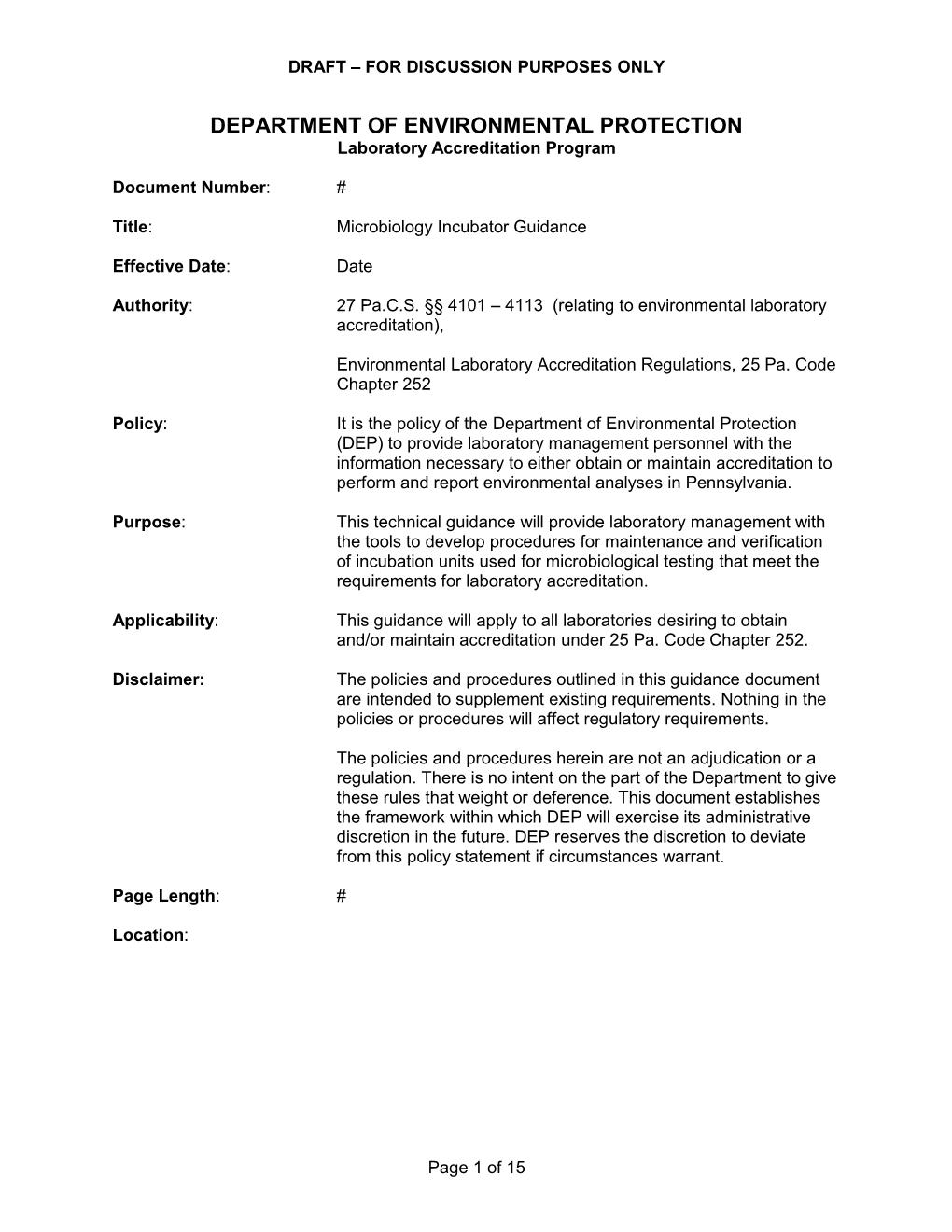 Technical Guidance for Microbiology Incubators