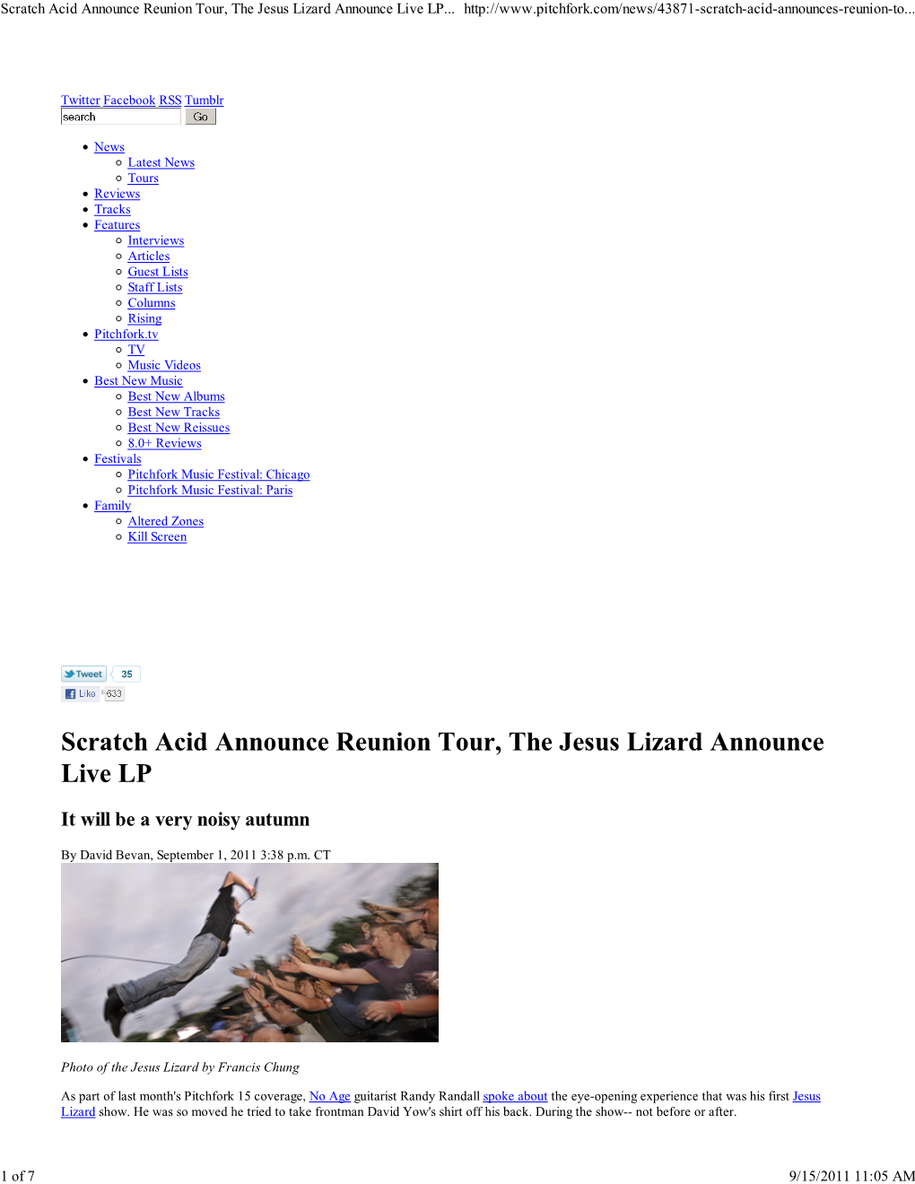 Scratch Acid Announce Reunion Tour, the Jesus Lizard Announce Live LP