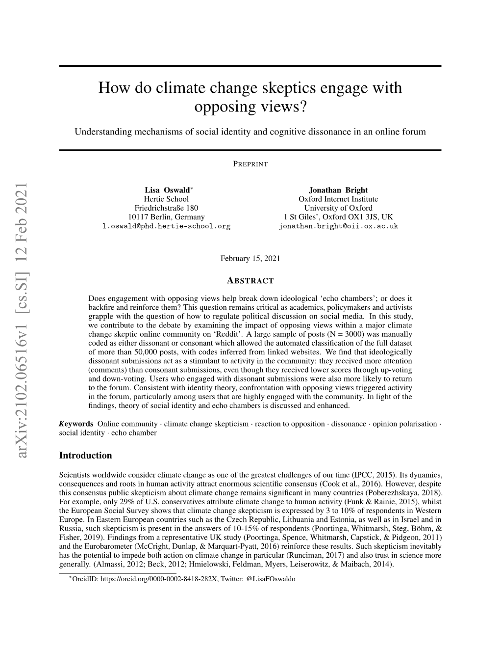 How Do Climate Change Skeptics Engage with Opposing Views?