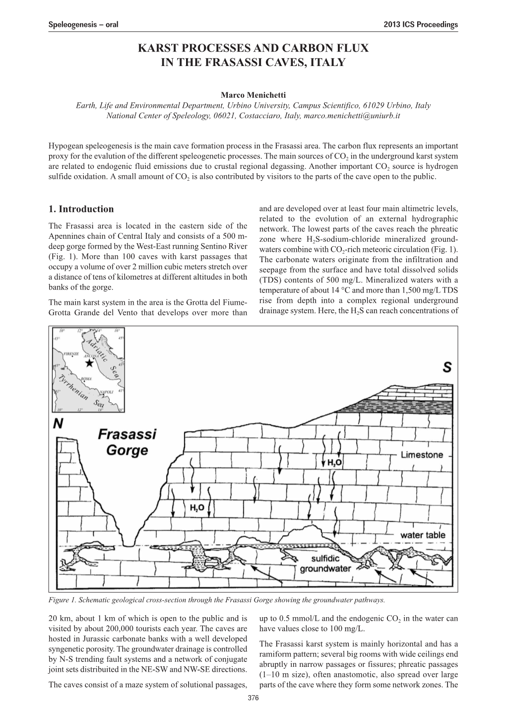 Karst Processes and Carbon Flux in the Frasassi Caves, Italy