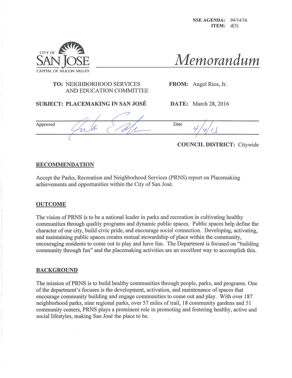 Memorandum CAPITAL of SILICON VALLEY