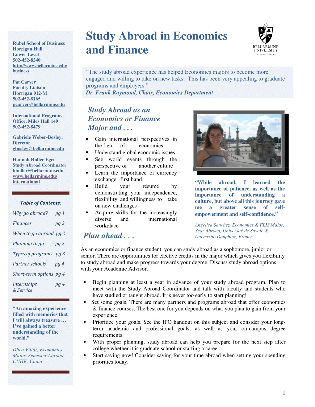 Study Abroad in Economics and Finance