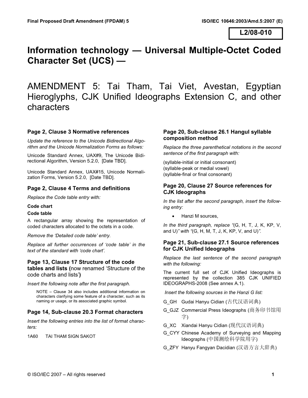 ISO/IEC International Standard 10646-1