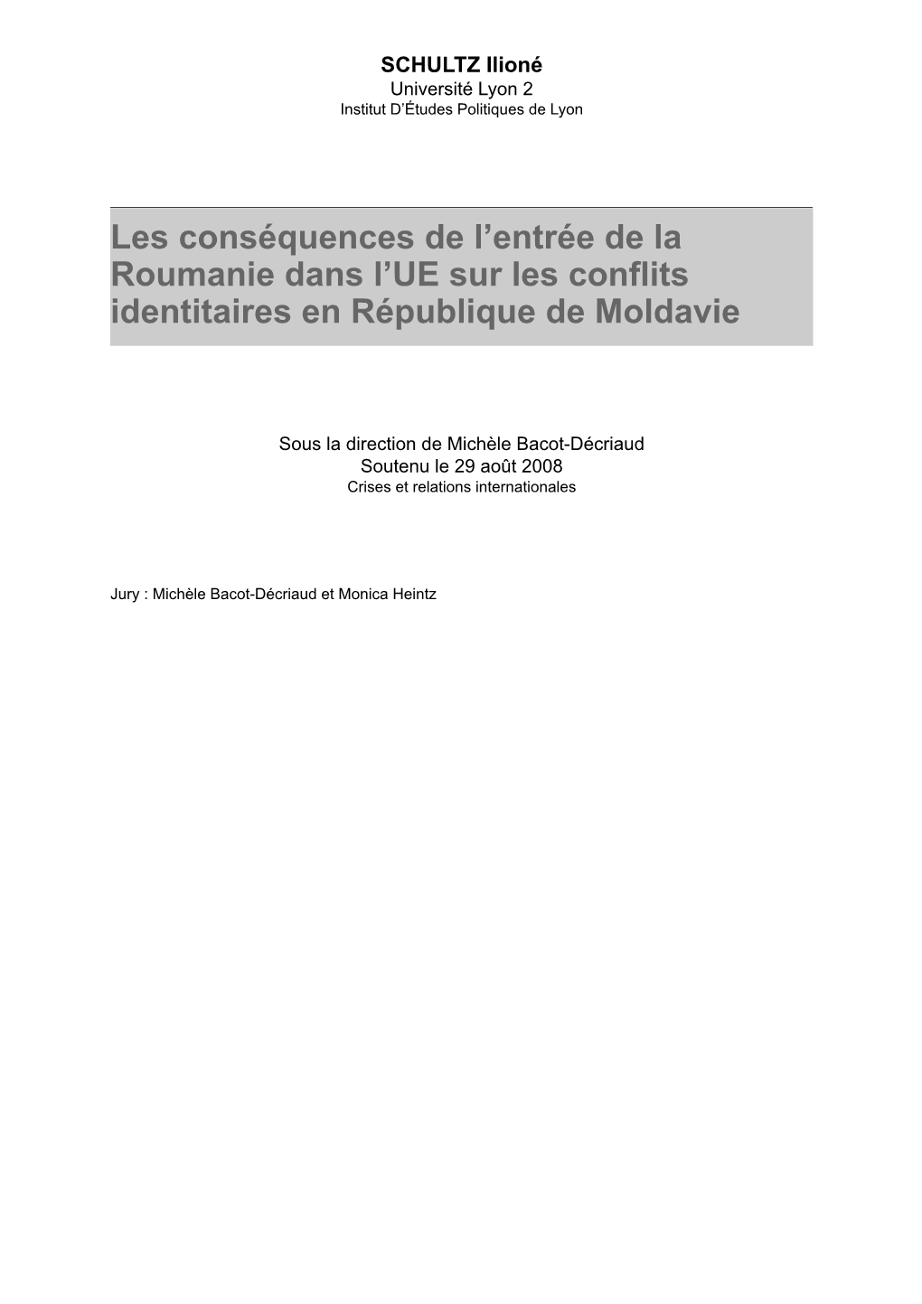 Les Conséquences De L'entrée De La Roumanie Dans L'ue Sur Les Conflits