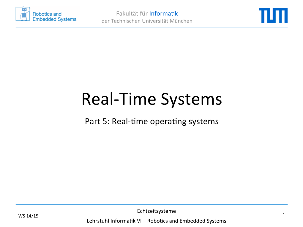 Real-‐Time Systems