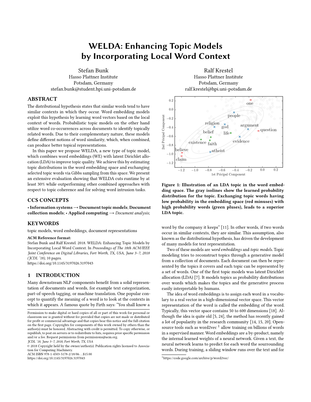 WELDA: Enhancing Topic Models by Incorporating Local Word Context