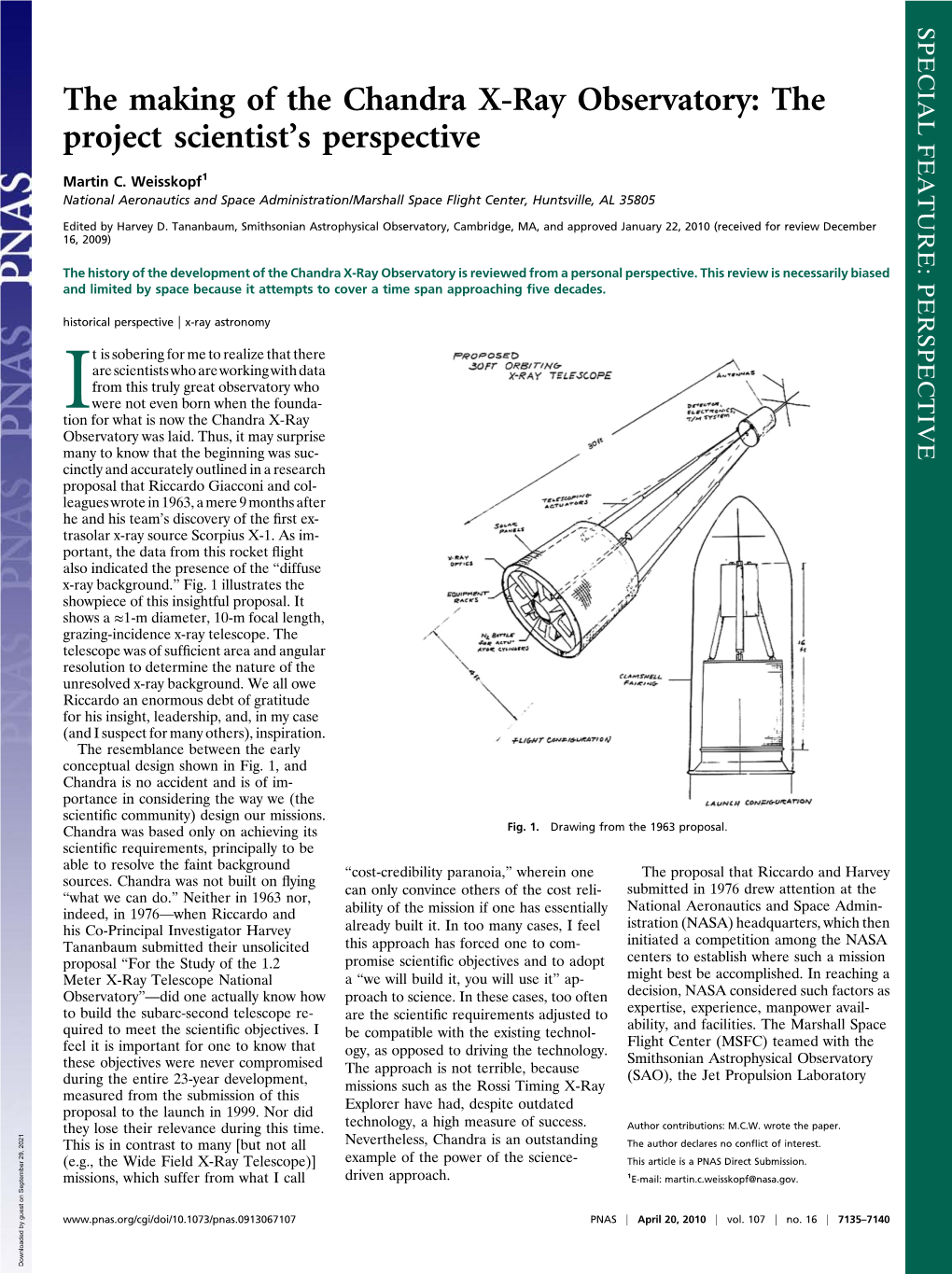 The Making of the Chandra X-Ray Observatory: the Project Scientist’S Perspective