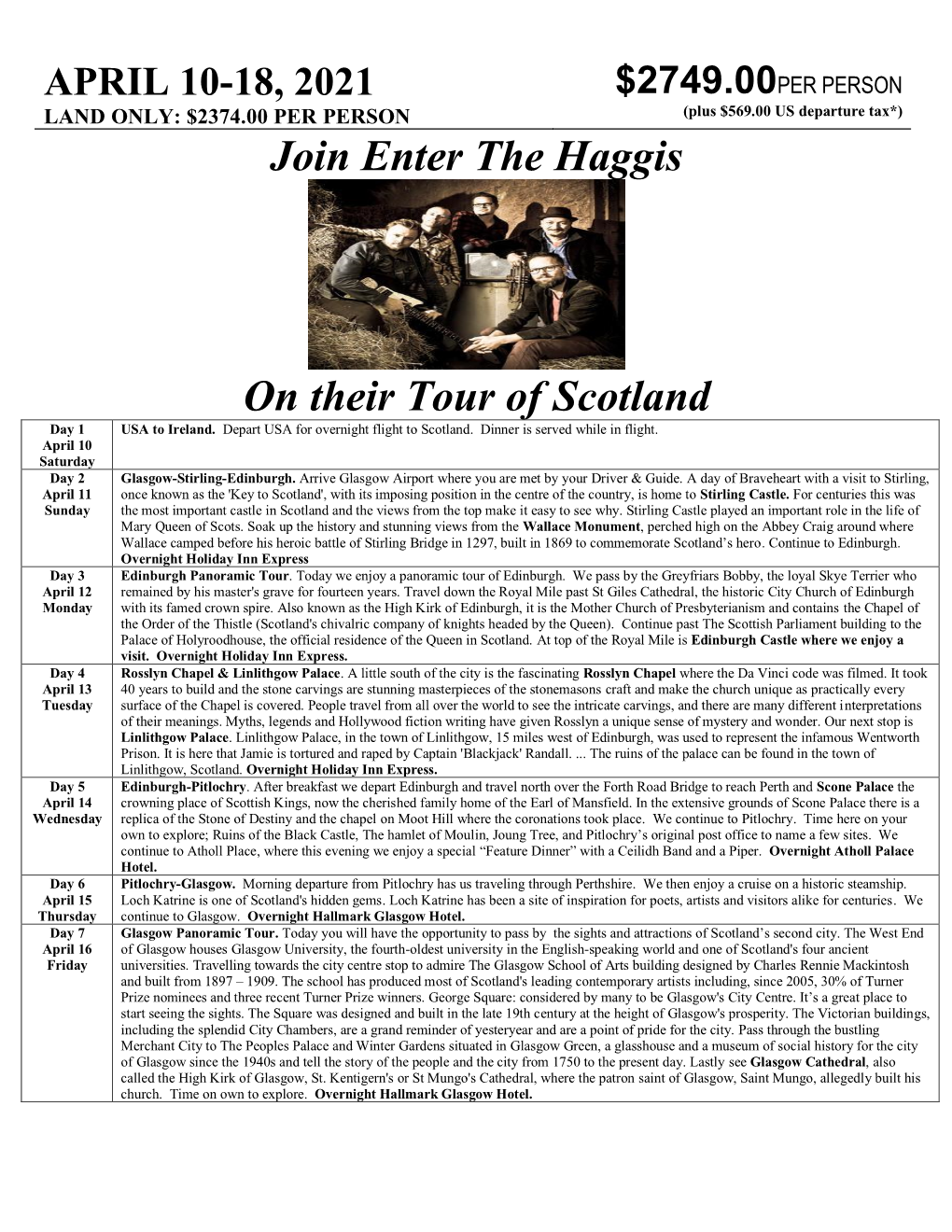 Join Enter the Haggis on Their Tour of Scotland