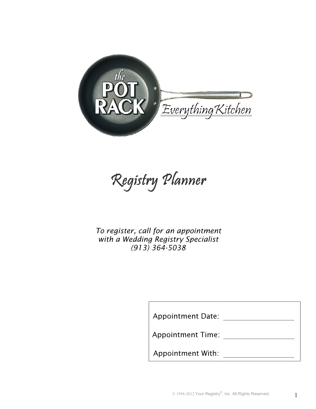 The Pot Rack Registry Planner