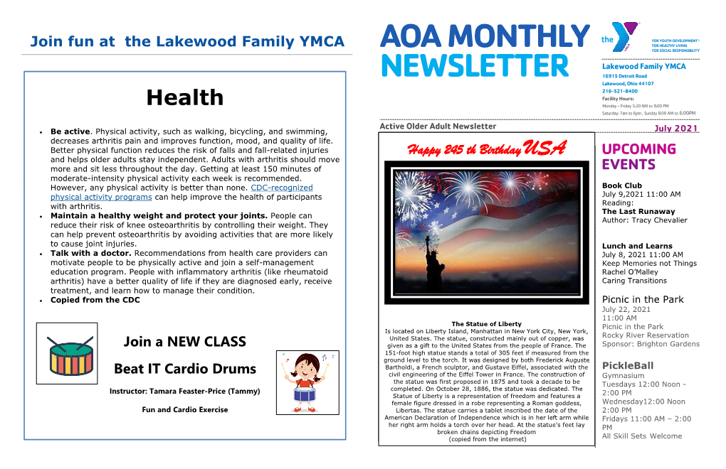 Active Older Adult Newsletter