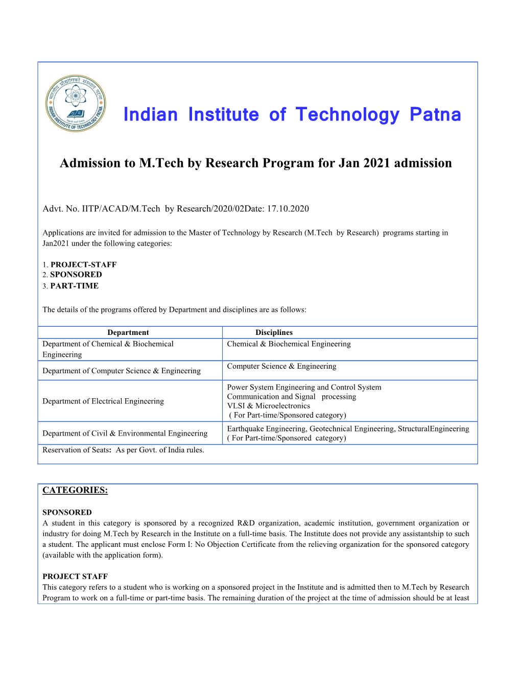 Indian Institute of Technology Patna