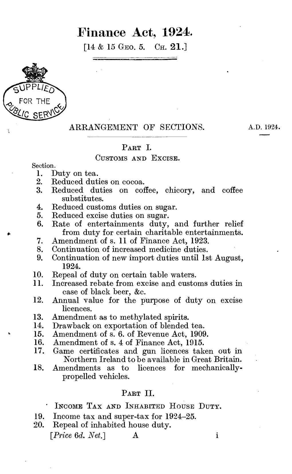 Finance Act, 1924. [14 & 15 GEO