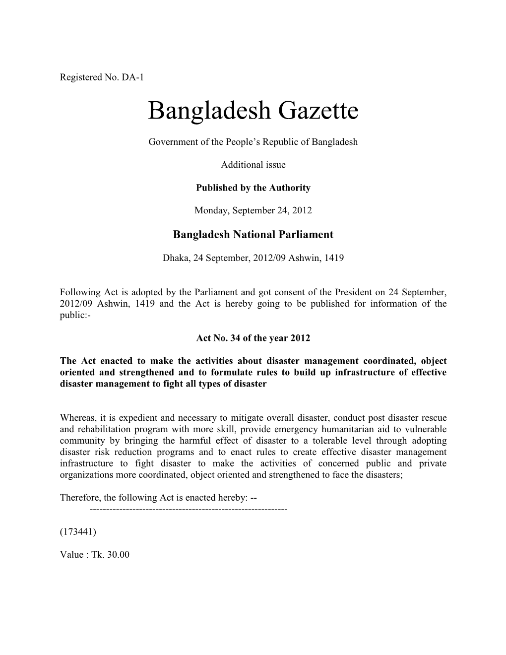 Bangladesh Gazette