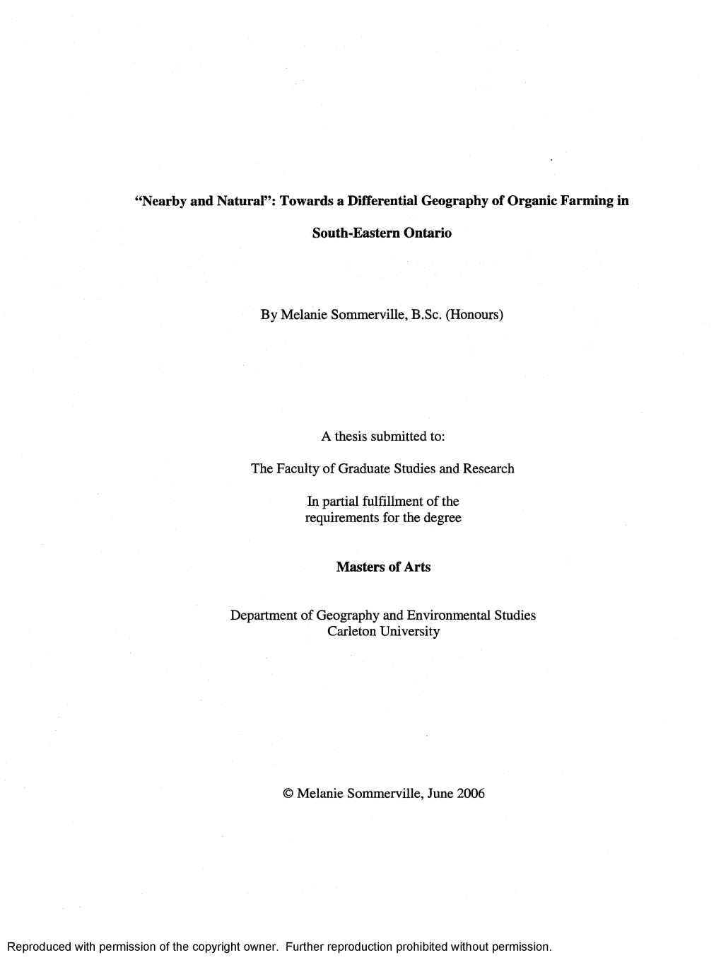 “Nearby and Natural”: Towards a Differential Geography of Organic Farming In