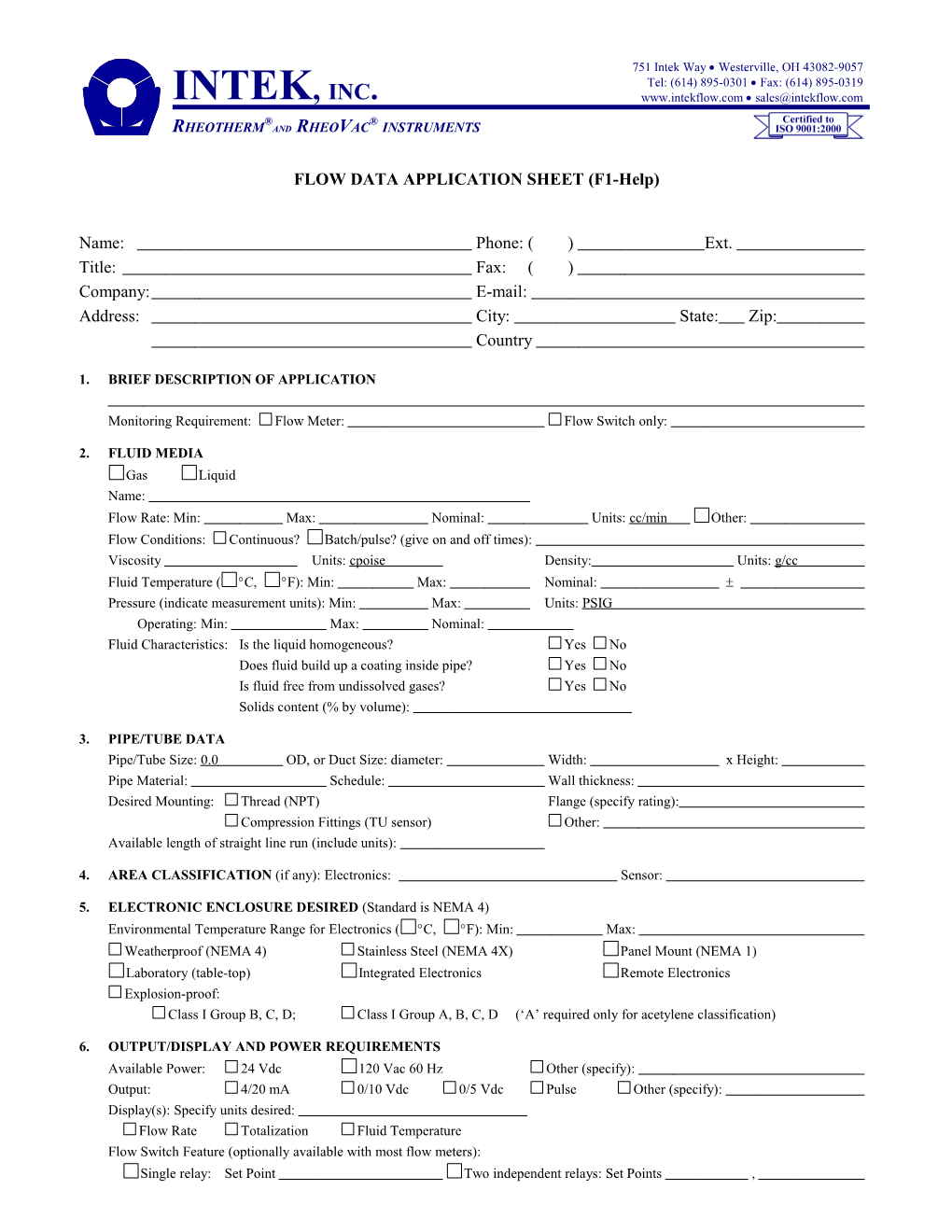 FLOW DATA APPLICATION SHEET (F1-Help)