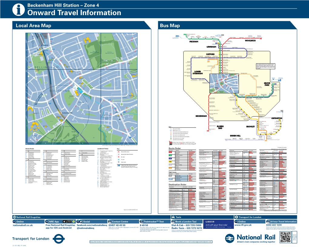 Local Area Area Map Map Bus Map K N a P M LI LR O a D Buses from Beckenham Hill and Southend