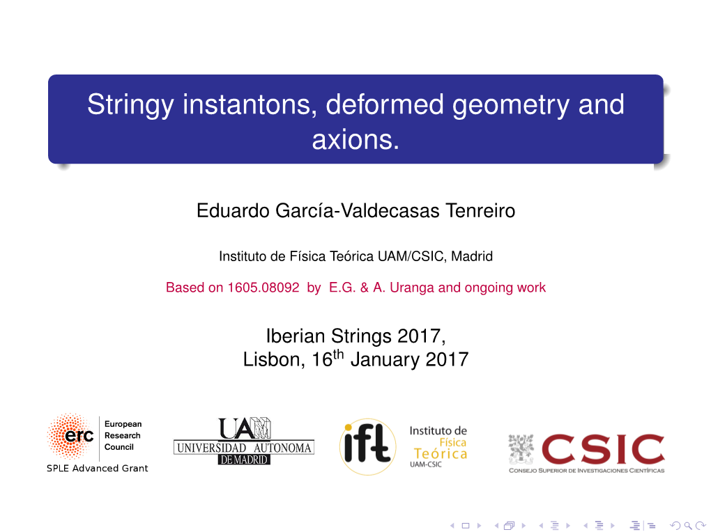 Stringy Instantons, Deformed Geometry and Axions