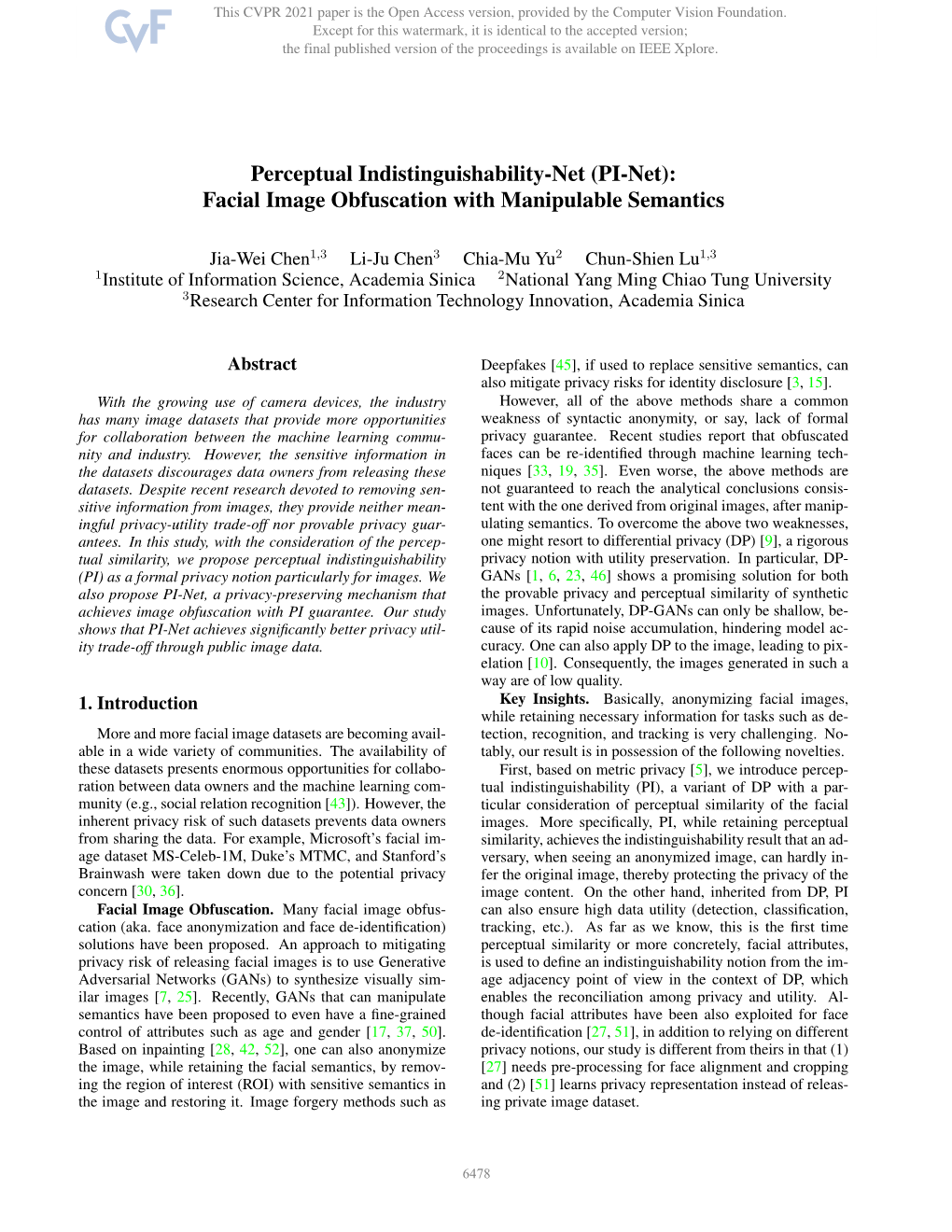 (PI-Net): Facial Image Obfuscation with Manipulable Semantics