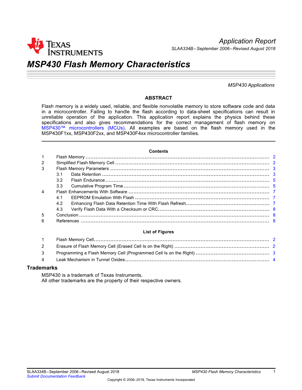 MSP430 Flash Memory Characteristics (Rev. B)