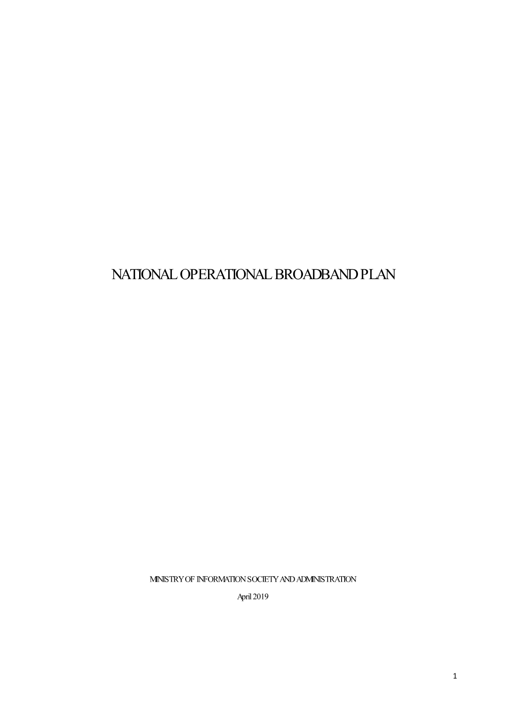 National Operational Broadband Plan