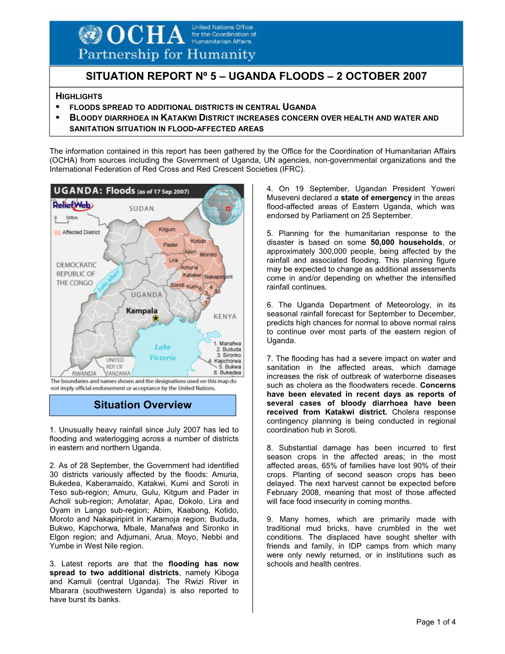 Uganda Floods – 2 October 2007