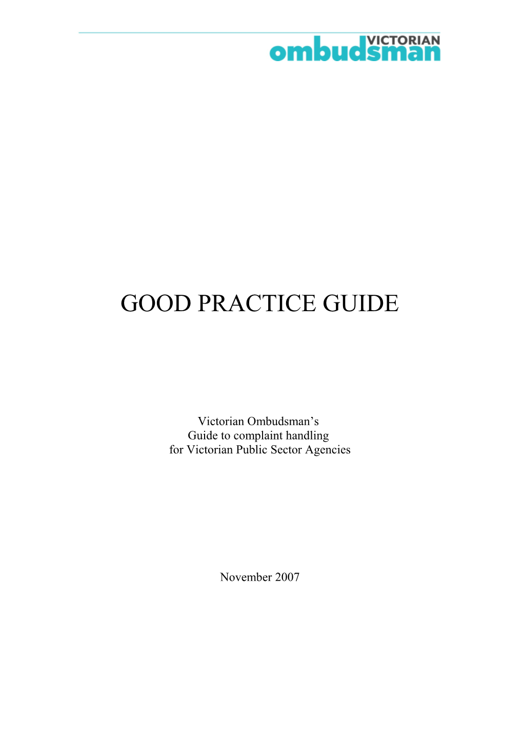 Good Practice Guide