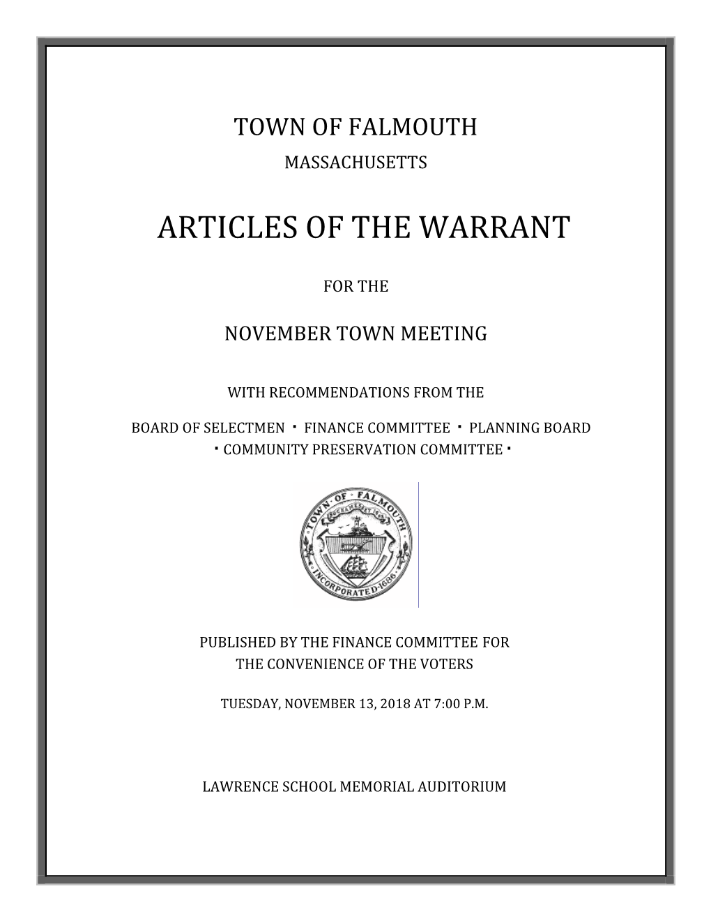 2018 Nov Warrant Booklet