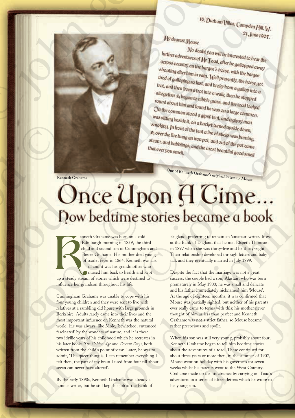 Enneth Grahame Was Born on a Cold Edinburgh Morning in 1859, the Third Child and Second Son of Cunningham and Bessie Grahame. Hi