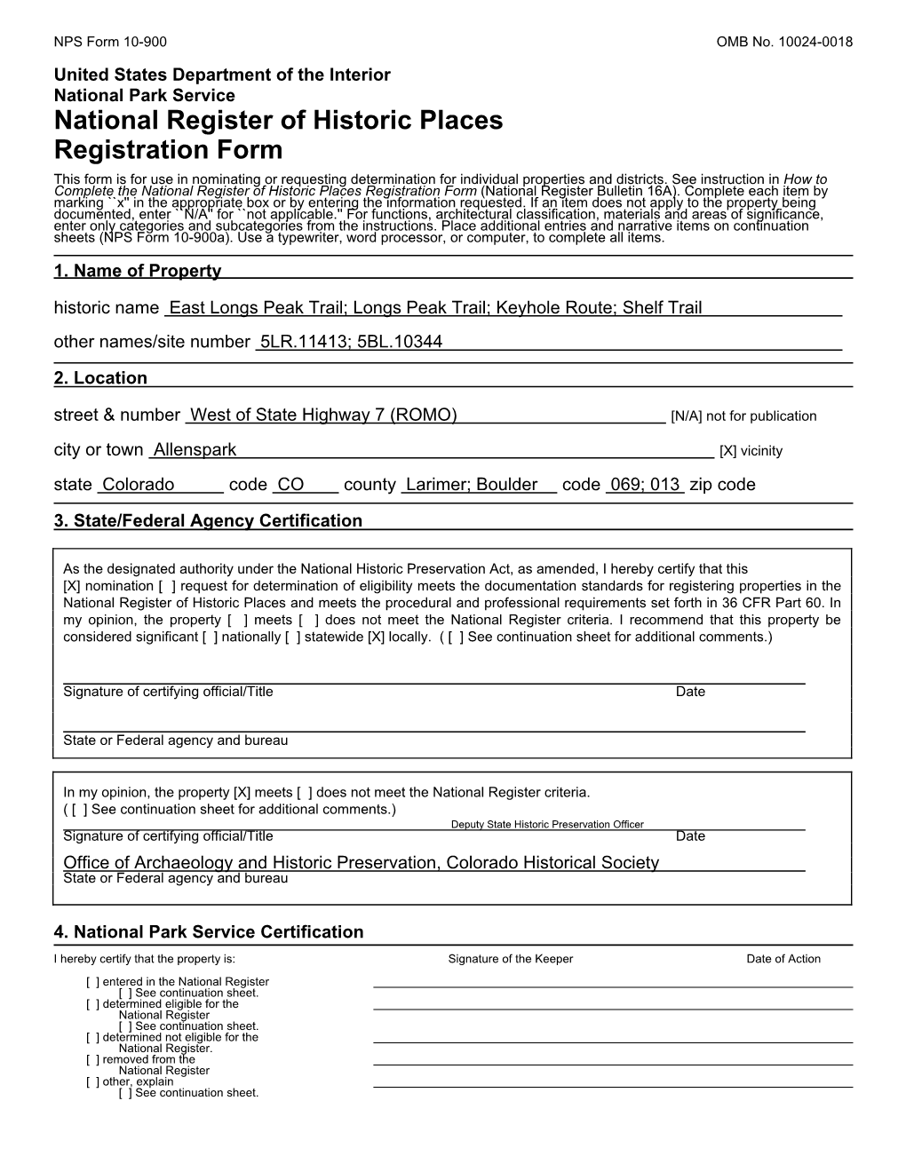 National Register of Historic Places Registration Form