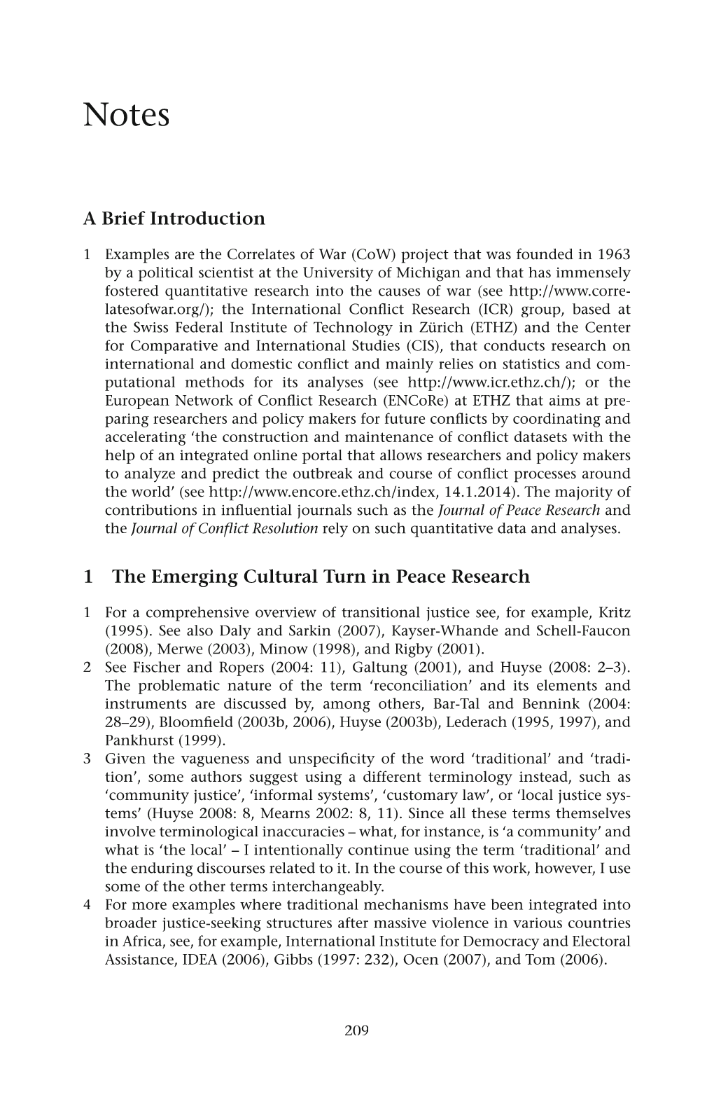 A Brief Introduction 1 the Emerging Cultural Turn in Peace Research