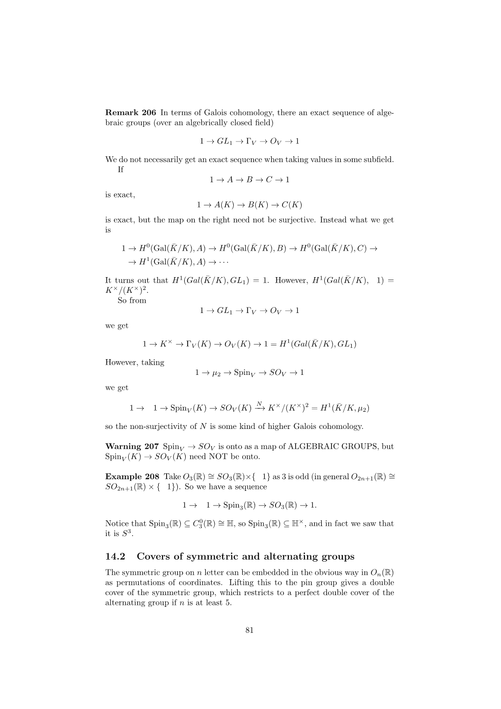 14.2 Covers of Symmetric and Alternating Groups