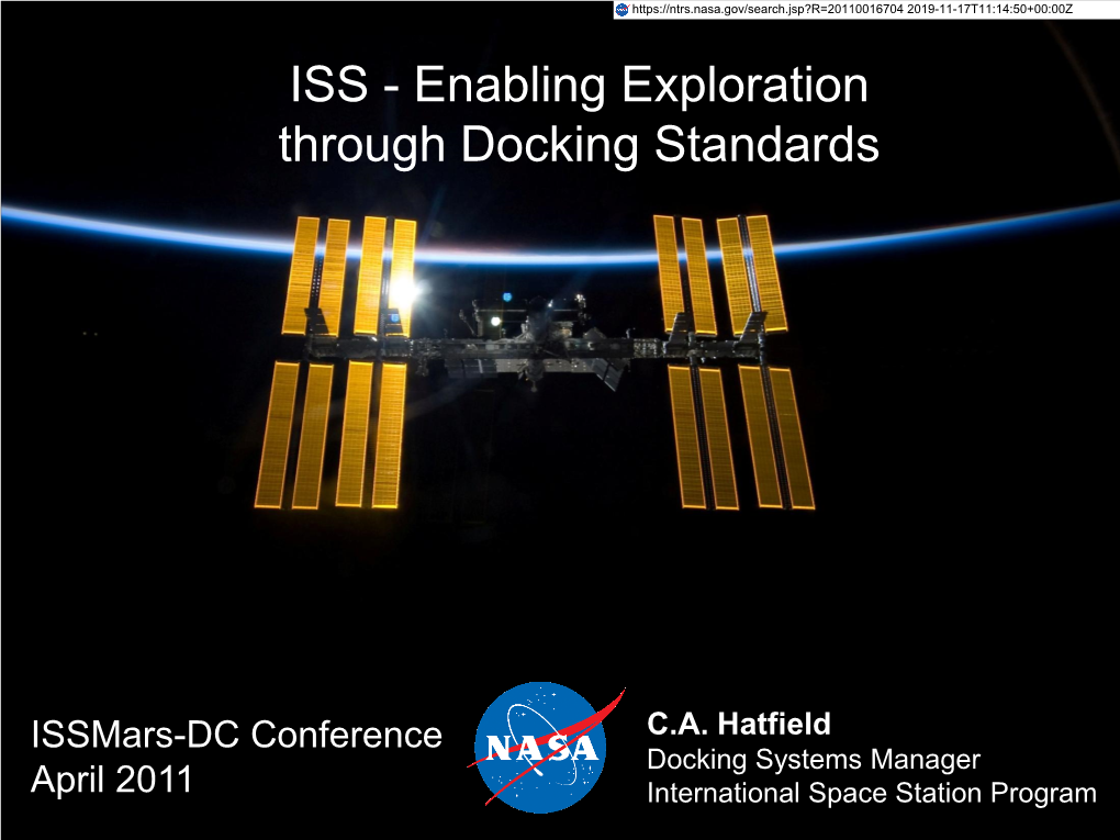 ISS - Enabling Exploration Through Docking Standards