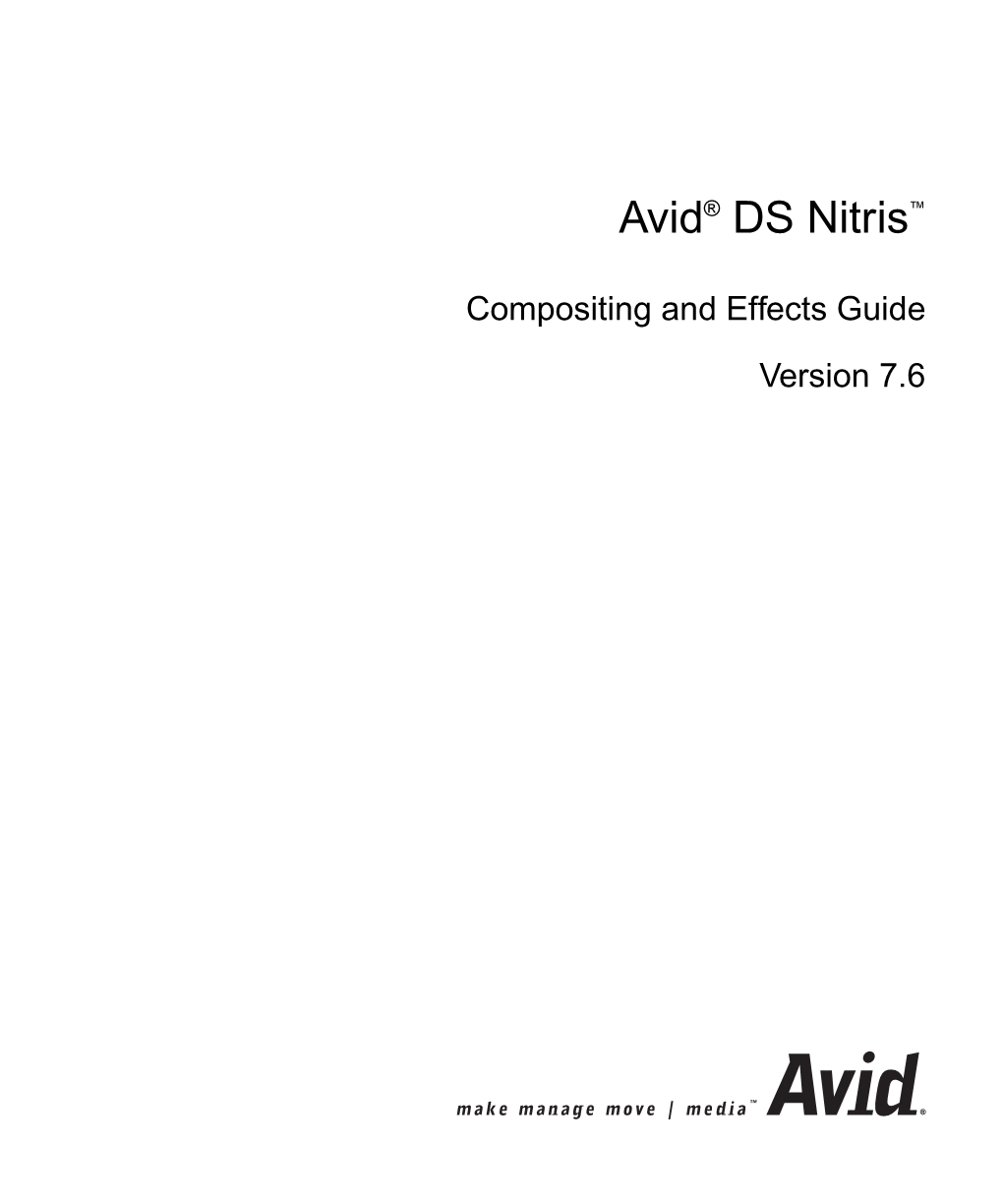 Avid DS Nitris Compositing and Effects Guide • 0130-05576-02A • February 2005