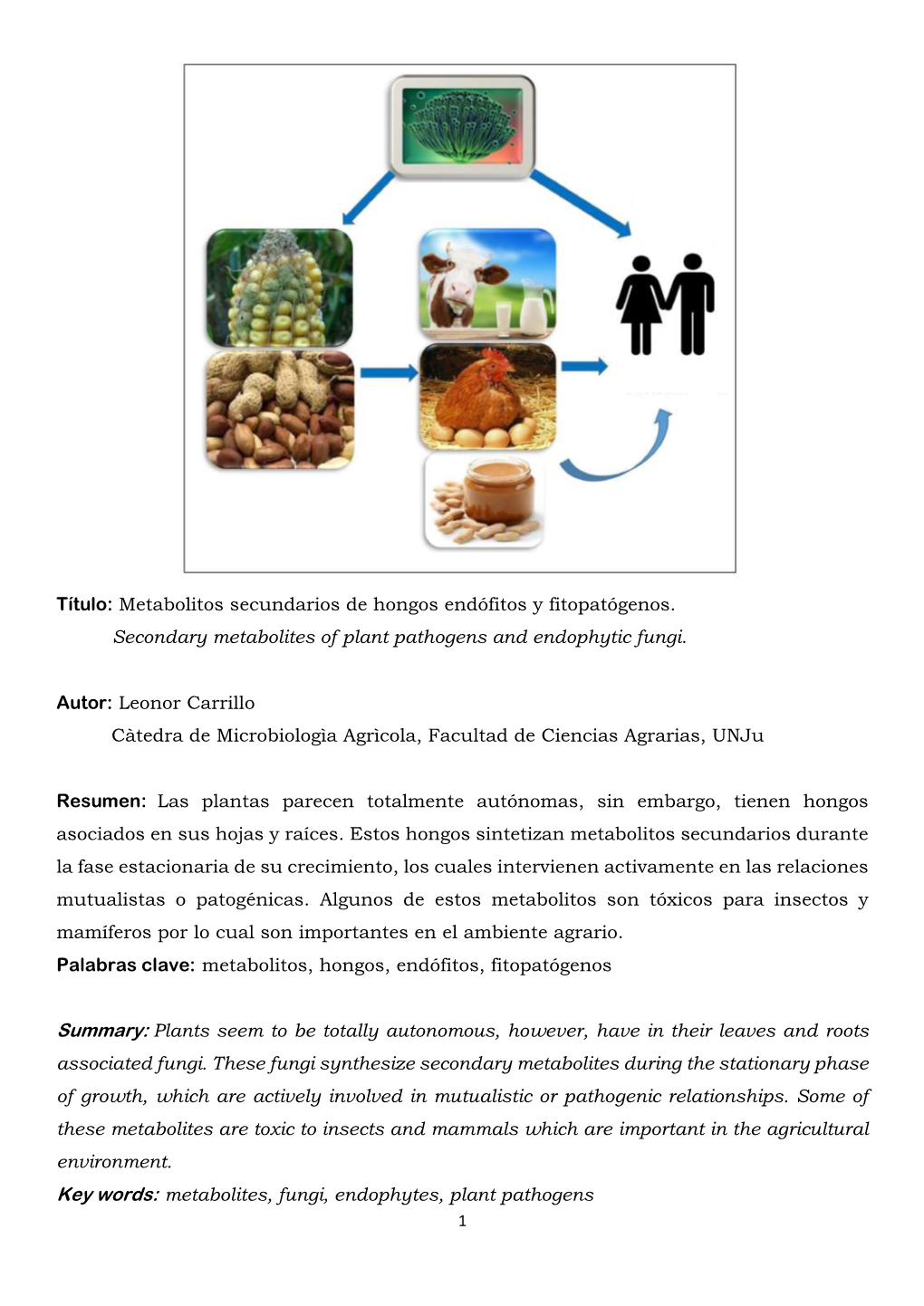 Título: Metabolitos Secundarios De Hongos Endófitos Y Fitopatógenos