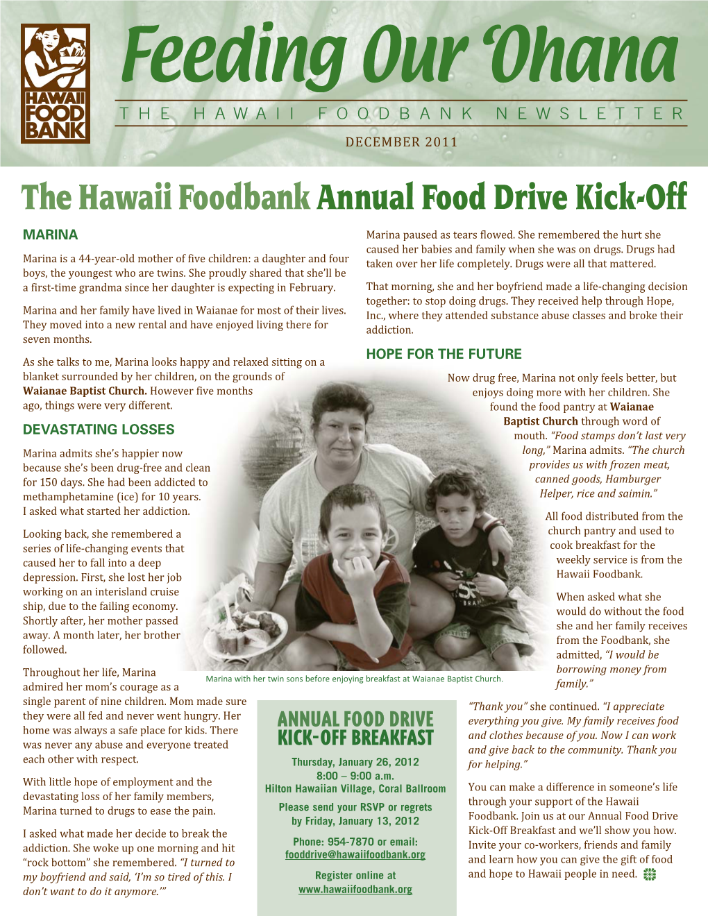 Annual Food Drive Kick-Off Breakfast