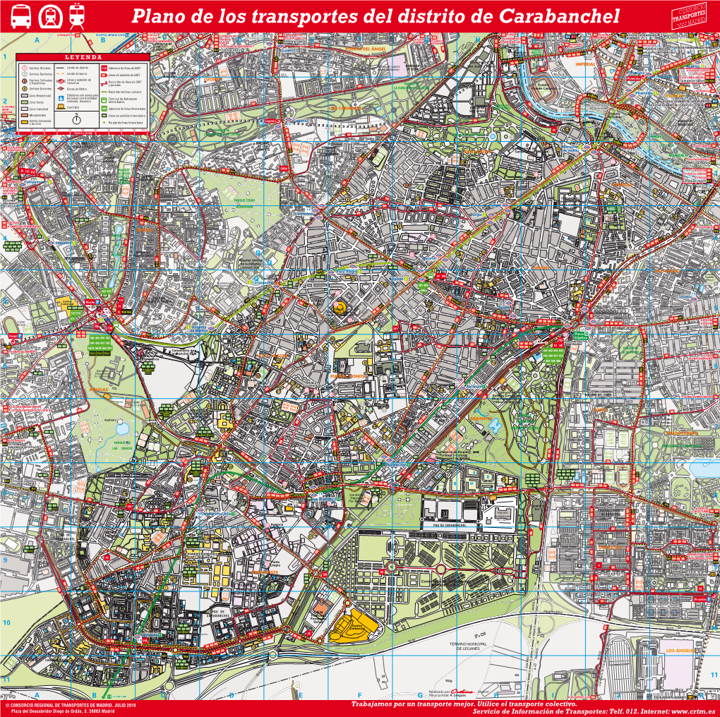 Plano De Los Transportes Del Distrito De Carabanchel