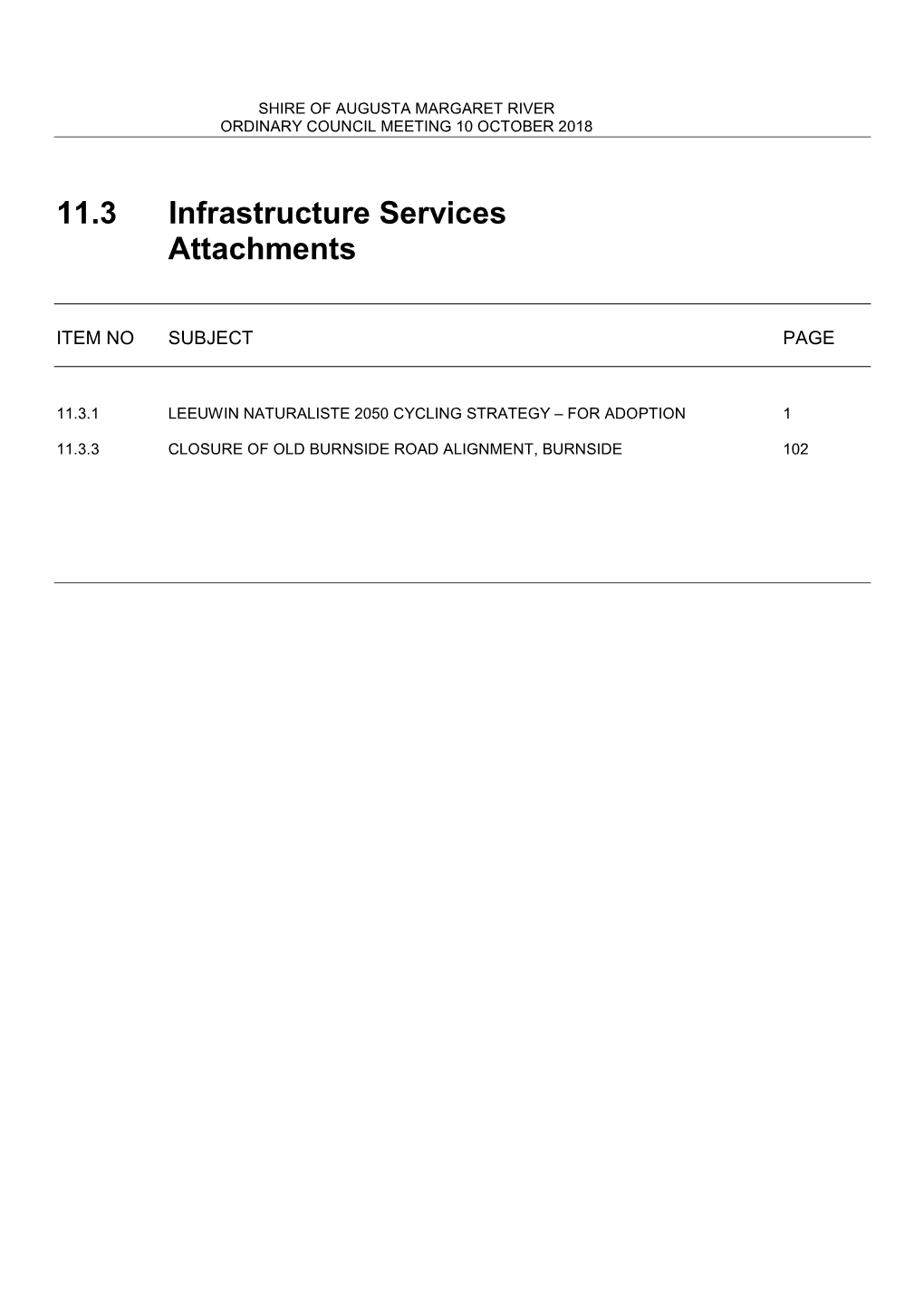 11.3 Infrastructure Services Attachments