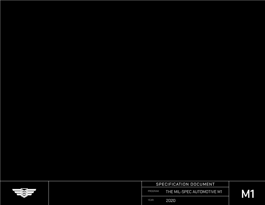 The Mil-Spec Automotive M1 Specification Document 2020