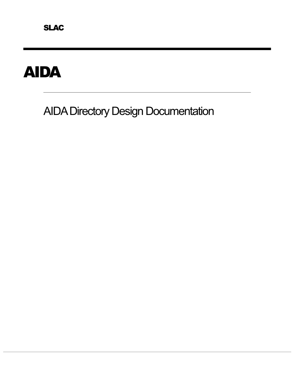 AIDA Directory Design Documentation