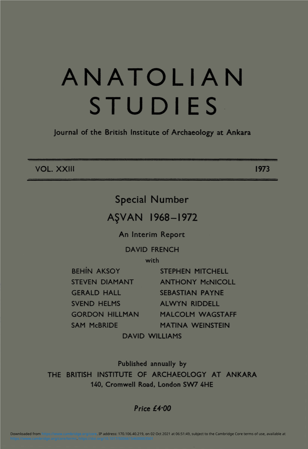 Anatolian Studies