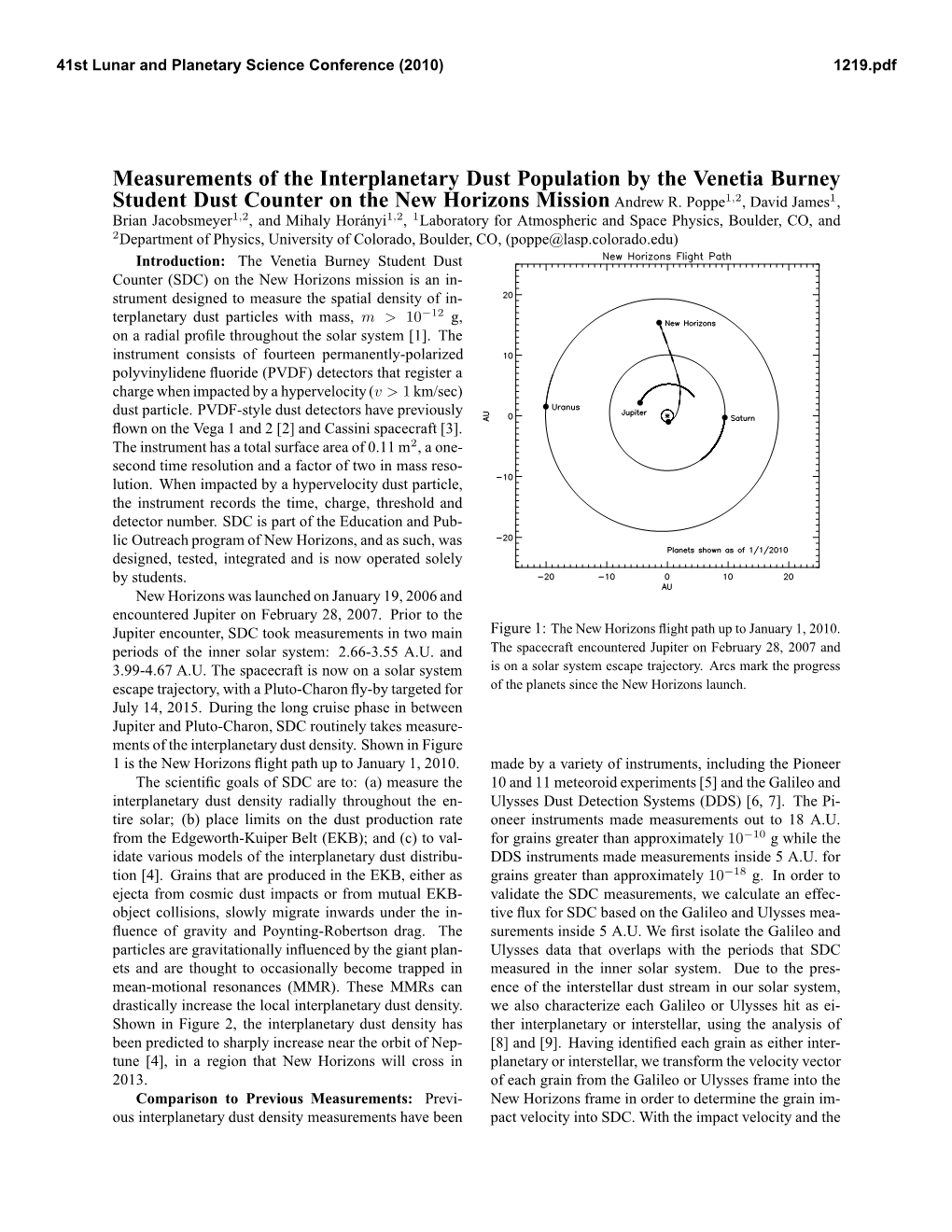 Measurements of the Interplanetary Dust Population by the Venetia Burney Student Dust Counter on the New Horizons Mission Andrew R