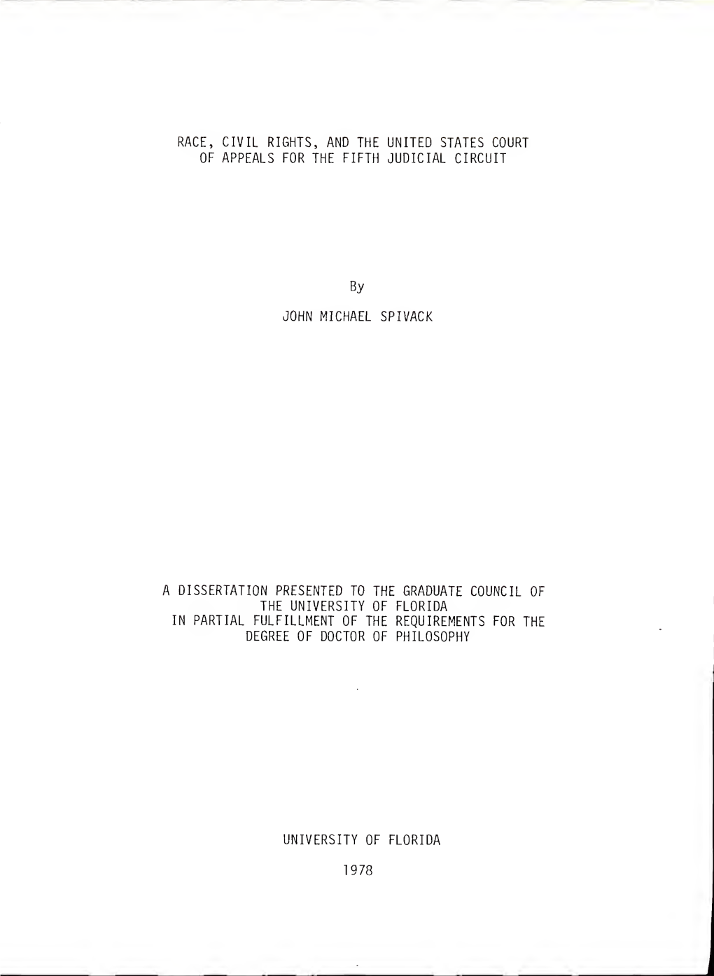 Race, Civil Rights, and the United States Court of Appeals for the Fifth Judicial Circuit