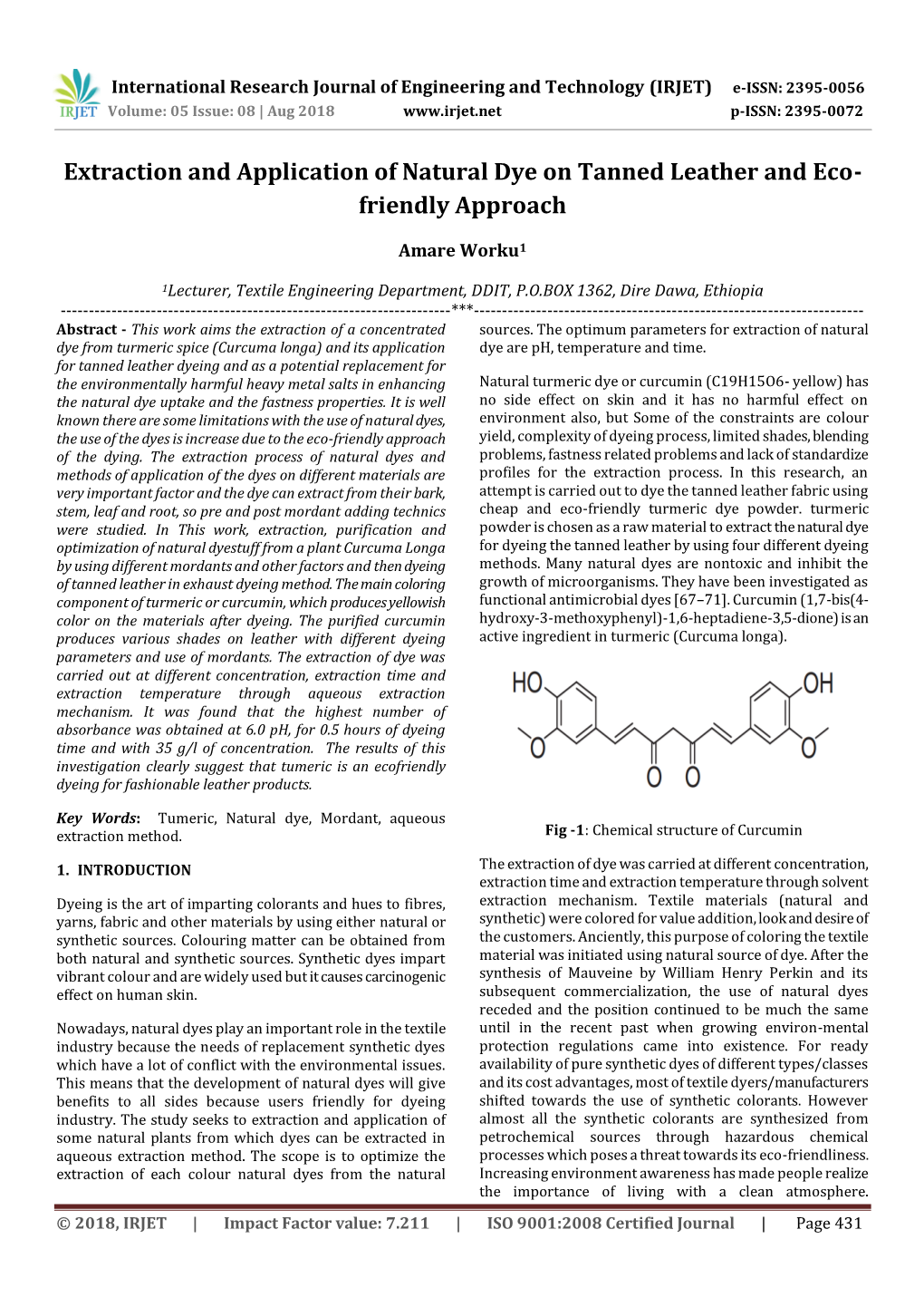 Extraction and Application of Natural Dye on Tanned Leather and Eco- Friendly Approach