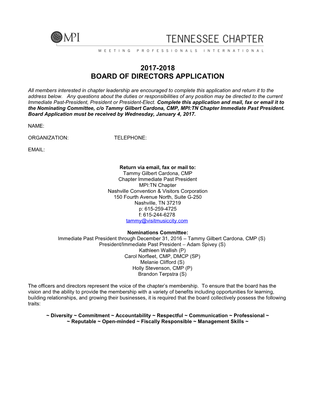 Board of Directors Application s1