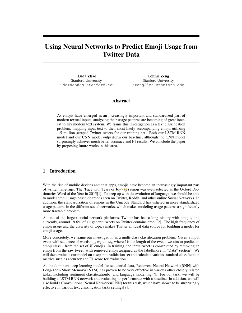 Using Neural Networks to Predict Emoji Usage from Twitter Data