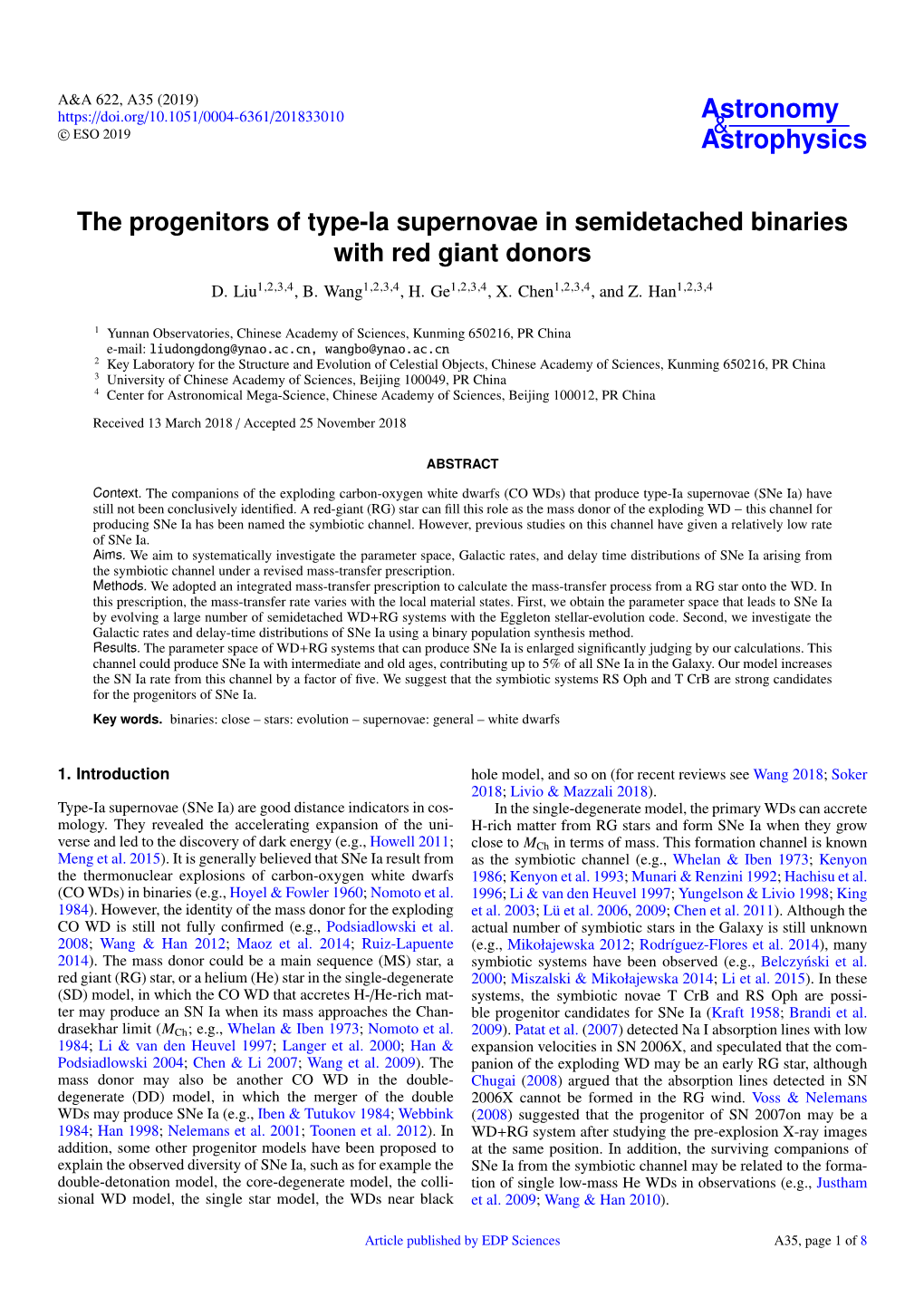 The Progenitors of Type-Ia Supernovae in Semidetached Binaries with Red Giant Donors D