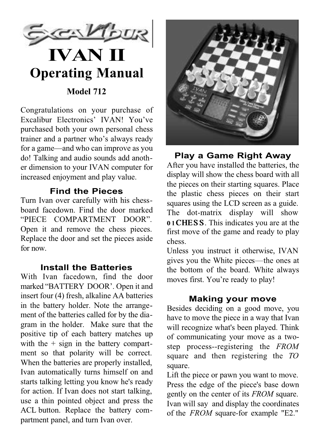 IVAN II Operating Manual Model 712